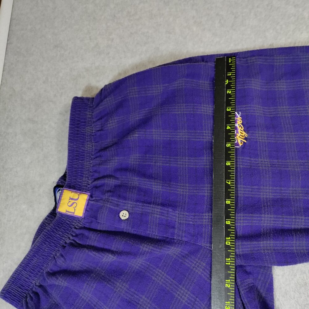 LSU Tigers Pajama Pants Mens M Concepts Sport Purple Plaid Cotton Lounge - Picture 9 of 10